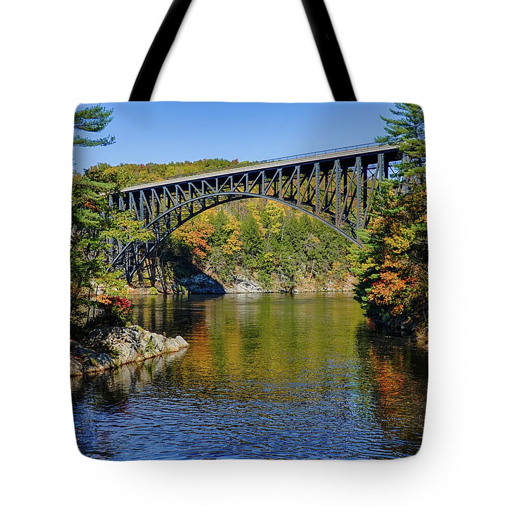 Gill Tote Bag featuring the photograph Gill MA French King Bridge Fall Foliage Erving MA by Toby McGuire