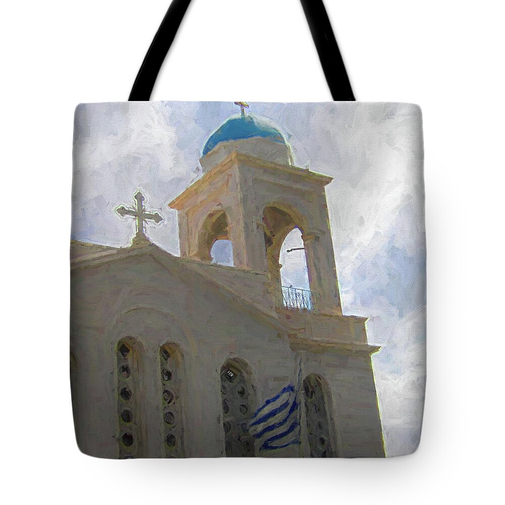 Greek Church Tote Bag featuring the photograph Gimme Shelter by Xine Segalas