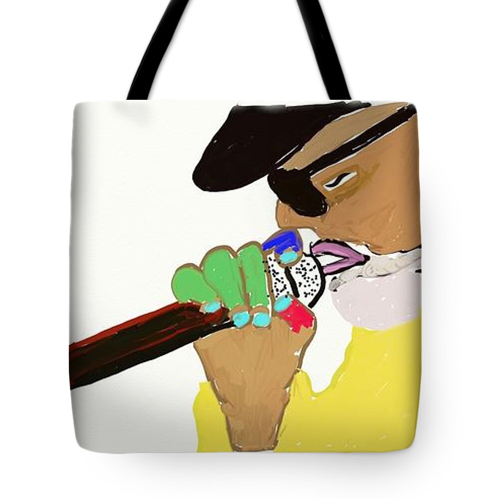 Microphone Tote Bag featuring the digital art Gimme The Mic by ToNY CaMM