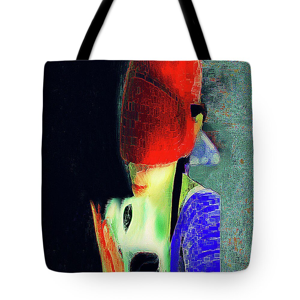 Art Tote Bag featuring the digital art Girl and Puppy Painting by Miss Pet Sitter