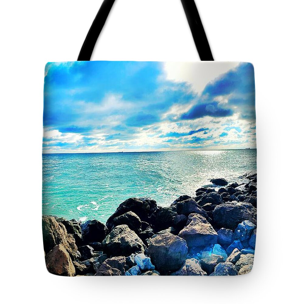 Bay Tote Bag featuring the photograph Give me Rocks by Maya Mey Aroyo