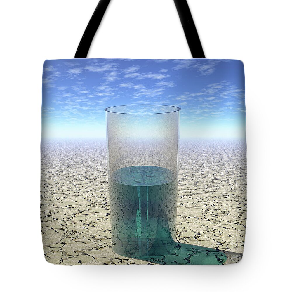 Glass Tote Bag featuring the digital art Glass of Water by Phil Perkins