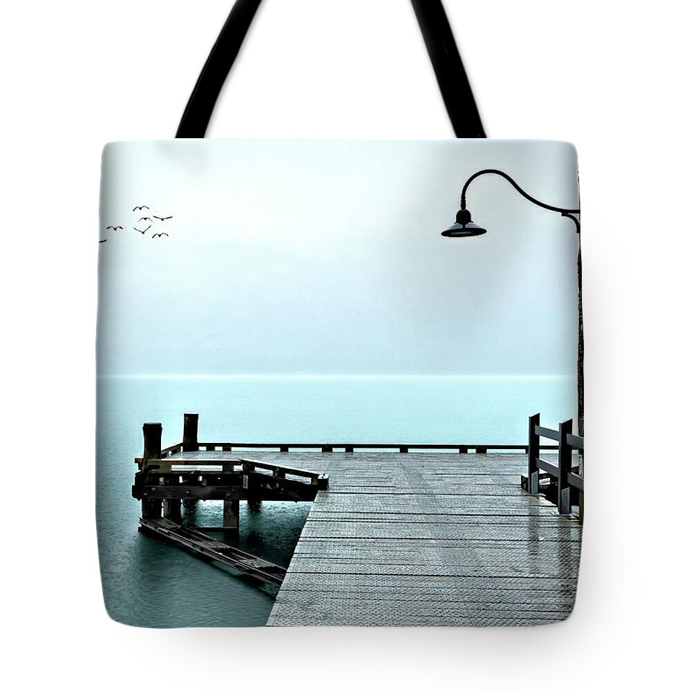 Glenorchy-pier Tote Bag featuring the photograph Glenorchy Pier by Gary Johnson