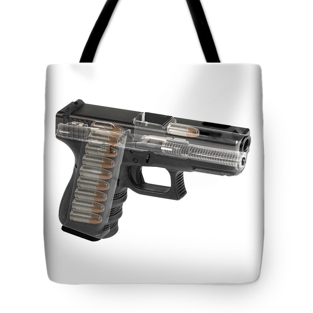 Glock Tote Bag featuring the photograph Glock by Four Bandits