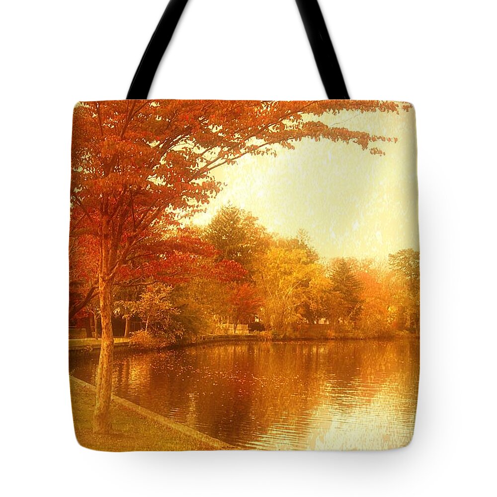Autumn Tote Bag featuring the photograph Glorious Autumn - Lake Carasaljo by Angie Tirado