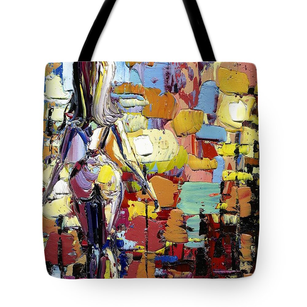 Femme Tote Bag featuring the painting Glow by Aja Trier