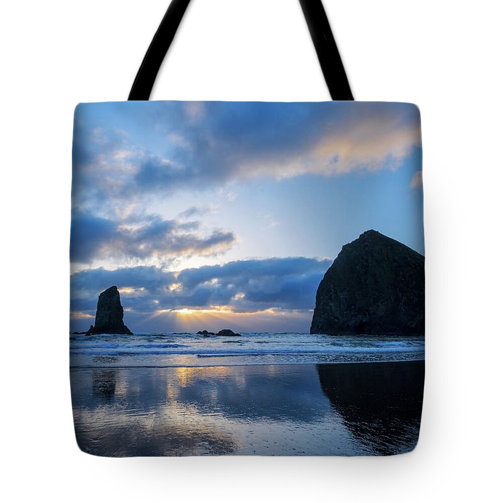 Cannon Tote Bag featuring the photograph Cannon Beach Sunset by Patrick Campbell