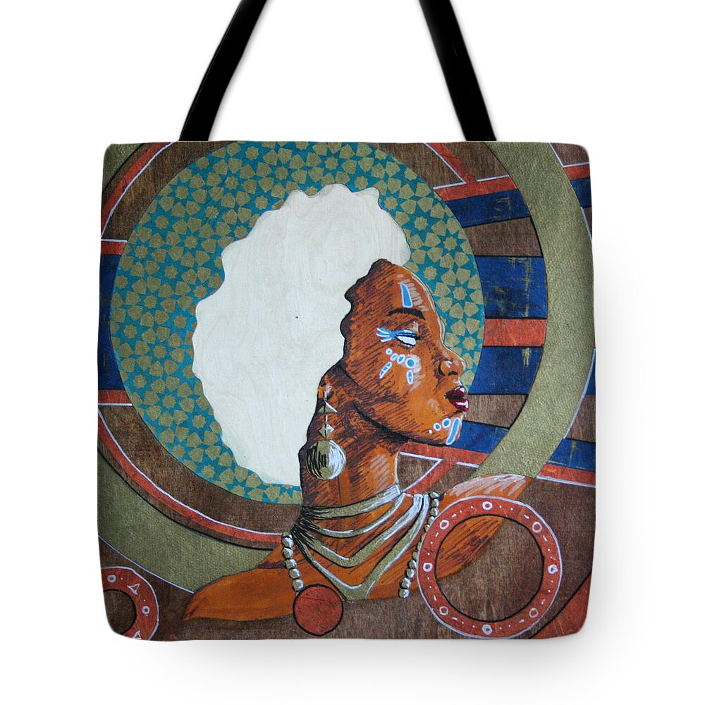 Women Tote Bag featuring the mixed media Goddess Xeni by Edmund Royster