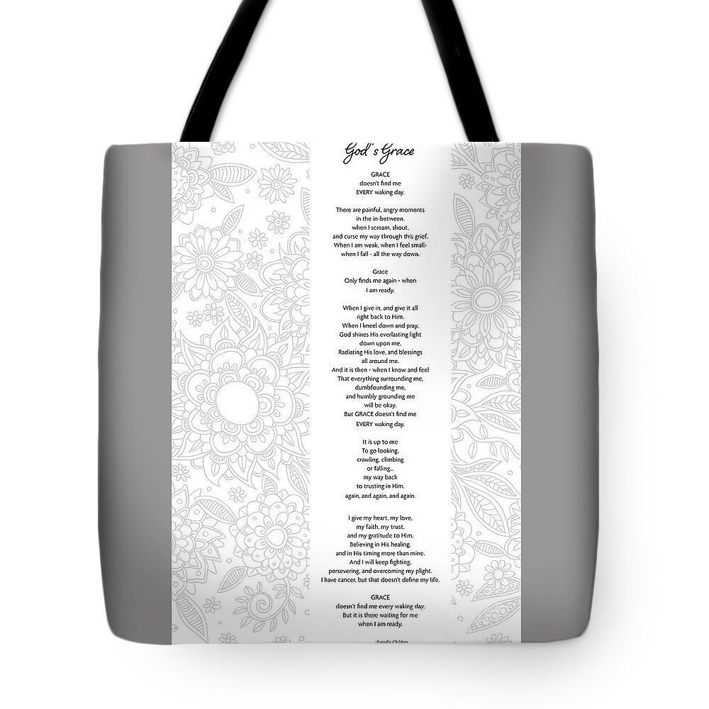 God's Grace Tote Bag featuring the digital art God's Grace - Poetry by Tanielle Childers