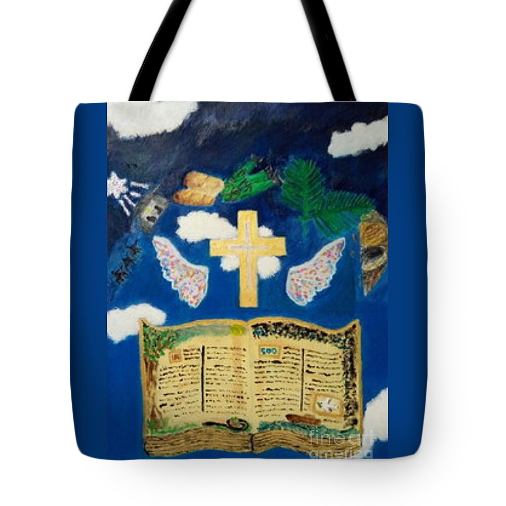 Church Tote Bag featuring the painting God's Stories by David Westwood