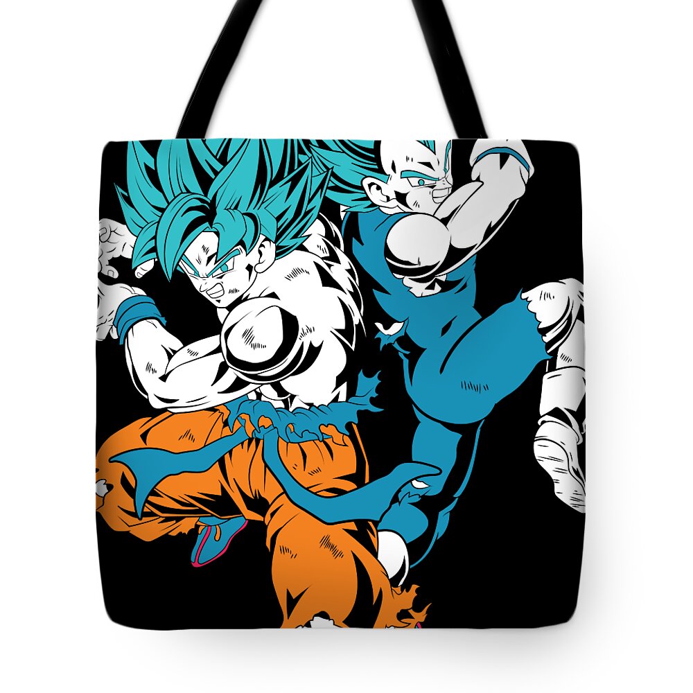 Dragonball Tote Bag featuring the digital art Goku Vegeta by Gab Fernando