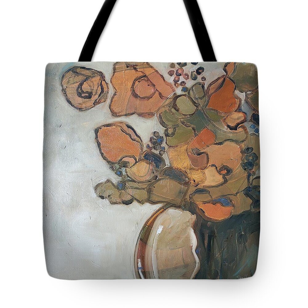 Still Life Tote Bag featuring the painting Gold Bouquet by Sheila Romard