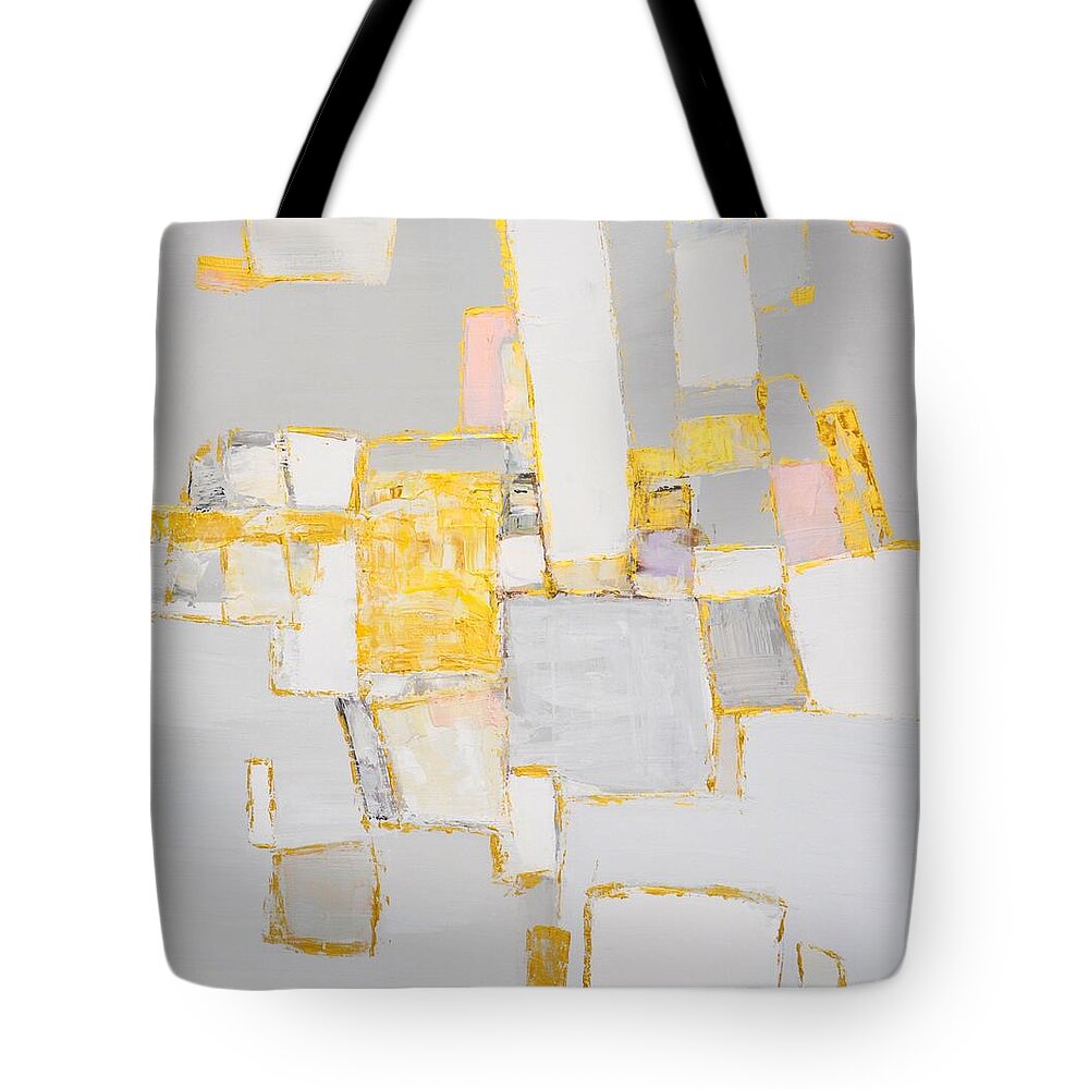 Abstraction Tote Bag featuring the painting 	Gold. by Iryna Kastsova