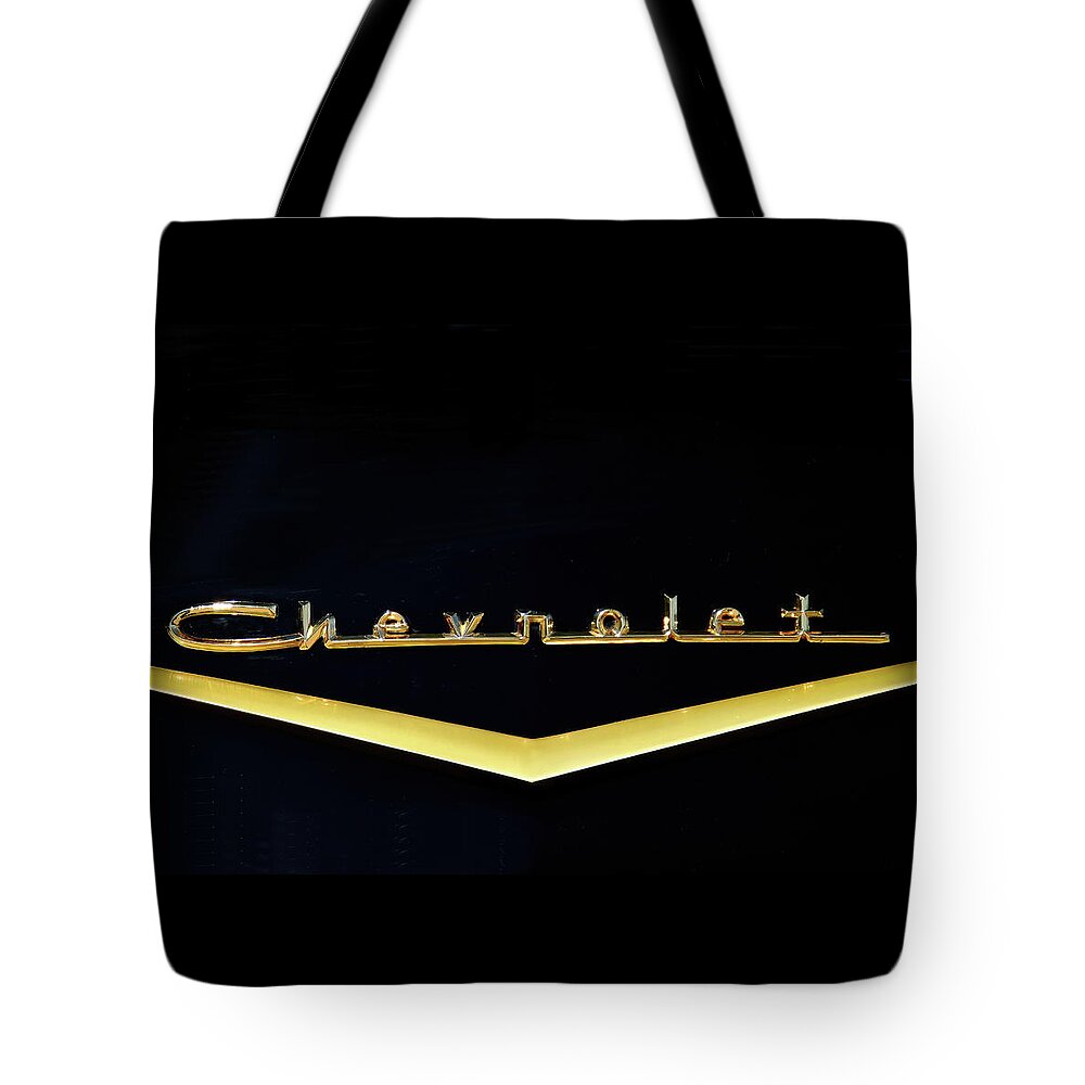 Chevy Bel Air Tote Bag featuring the photograph Golden Chevy by Lens Art Photography By Larry Trager