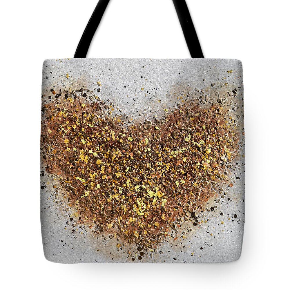 Heart Tote Bag featuring the painting Golden Heart by Amanda Dagg