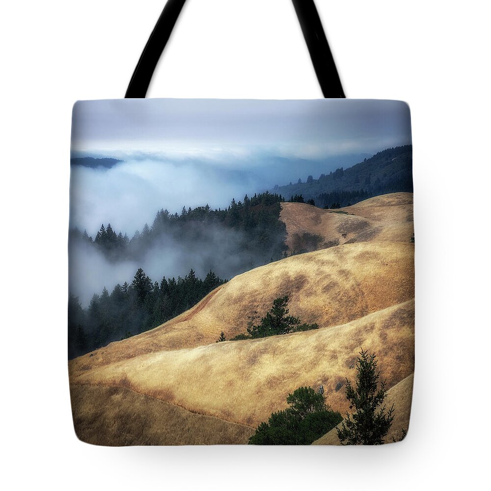 Golden Hills Tote Bag featuring the photograph Golden Hills, Mt. Tamalpais by Donald Kinney
