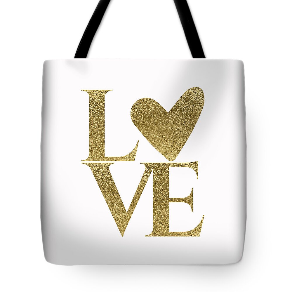 Design Tote Bag featuring the digital art Golden Love by Ink Well