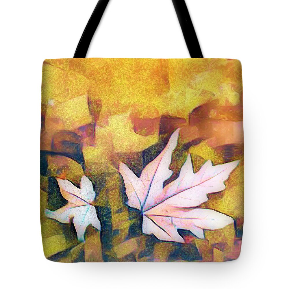 Fall Tote Bag featuring the photograph Golden Maples Abstract II by Debra and Dave Vanderlaan