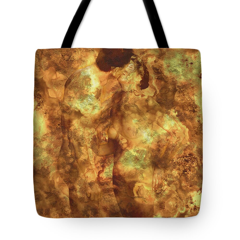 Nudes Tote Bag featuring the digital art Golden moment by Kurt Van Wagner