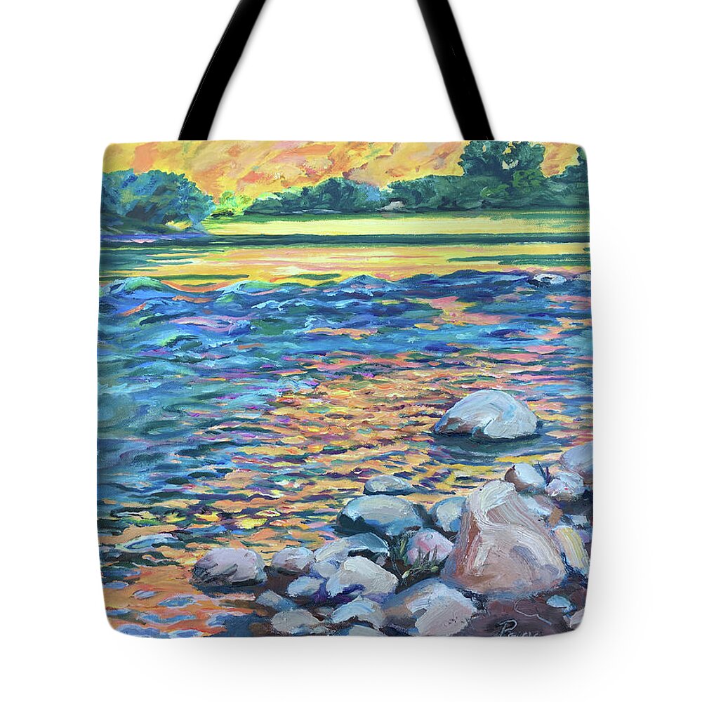 Oil Painting Tote Bag featuring the painting Golden Morning, Big Bend by Page Holland