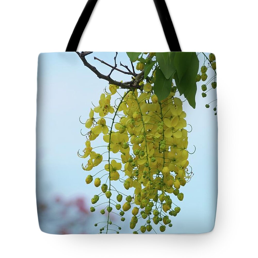 Flower Tote Bag featuring the photograph Golden Shower by On da Raks
