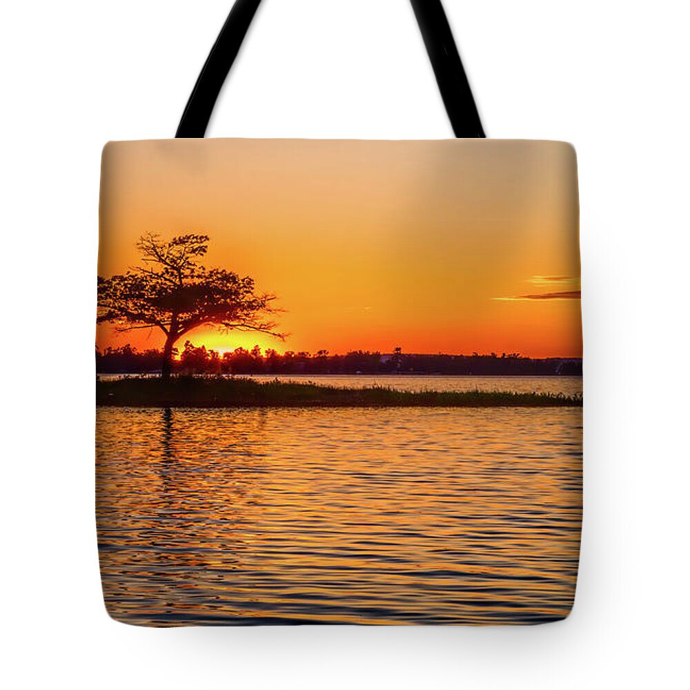 Golden Sunset Tote Bag featuring the photograph Golden Sunset by Joe Holley