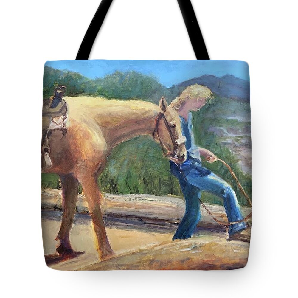 Mt. Tamaulipas Tote Bag featuring the painting Golden Times by Margaret Elliott