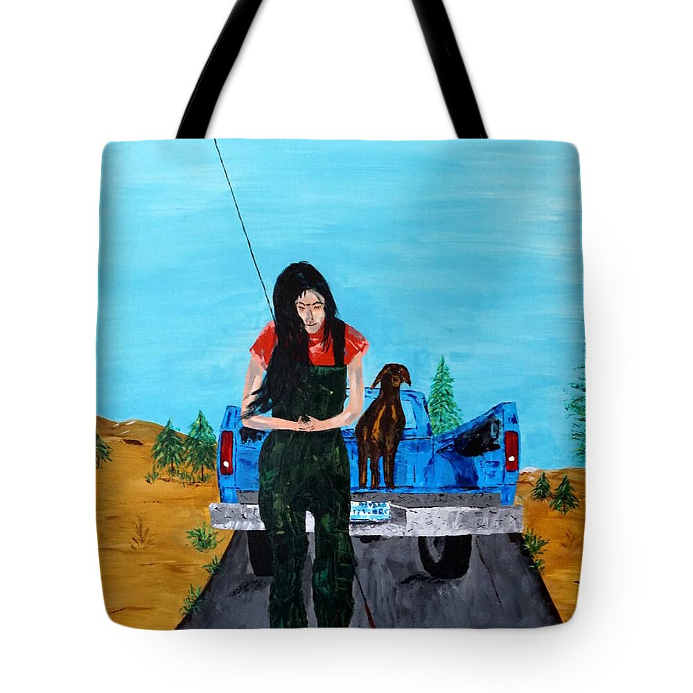 Gone Fishing Tote Bag featuring the painting Gone Fishing by Brent Knippel
