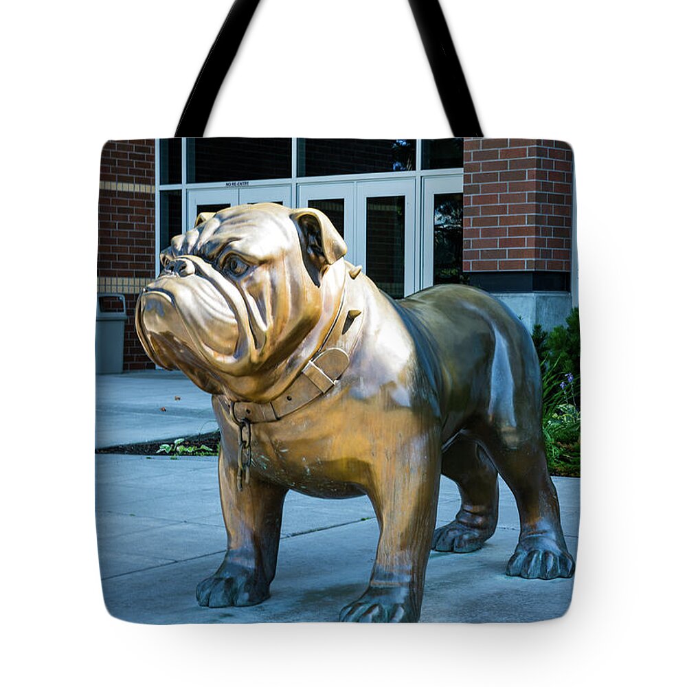 Gonzaga Bulldog Tote Bag featuring the photograph Gonzaga Bulldog by Tom Cochran