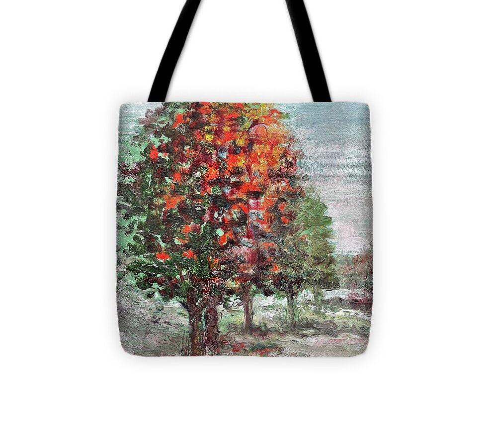 Land Scape Tote Bag featuring the painting Good morning 25/11/2021 by Laila Awad Jamaleldin