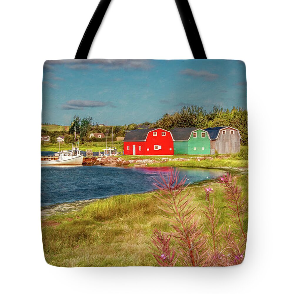 Prince Edward Island Tote Bag featuring the photograph Good Morning French River, Painterly by Marcy Wielfaert