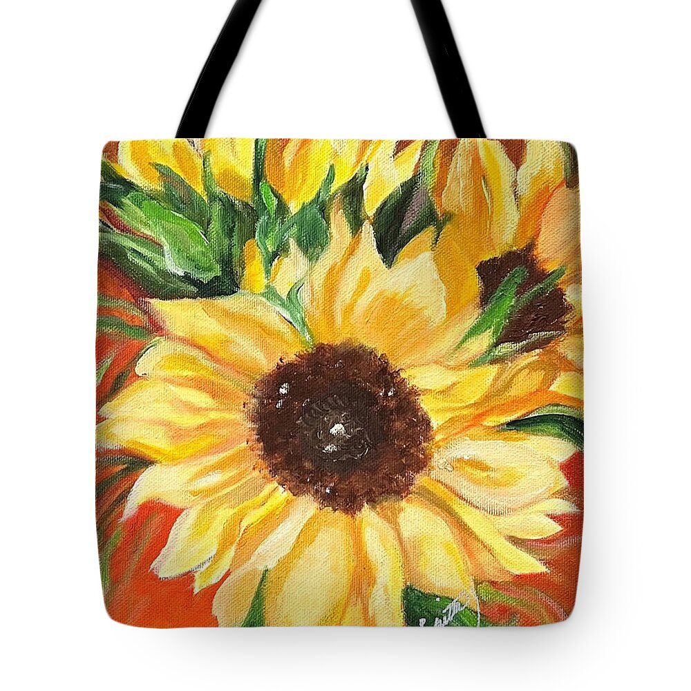 Sunny Tote Bag featuring the painting Good Morning, Sunshine by Juliette Becker