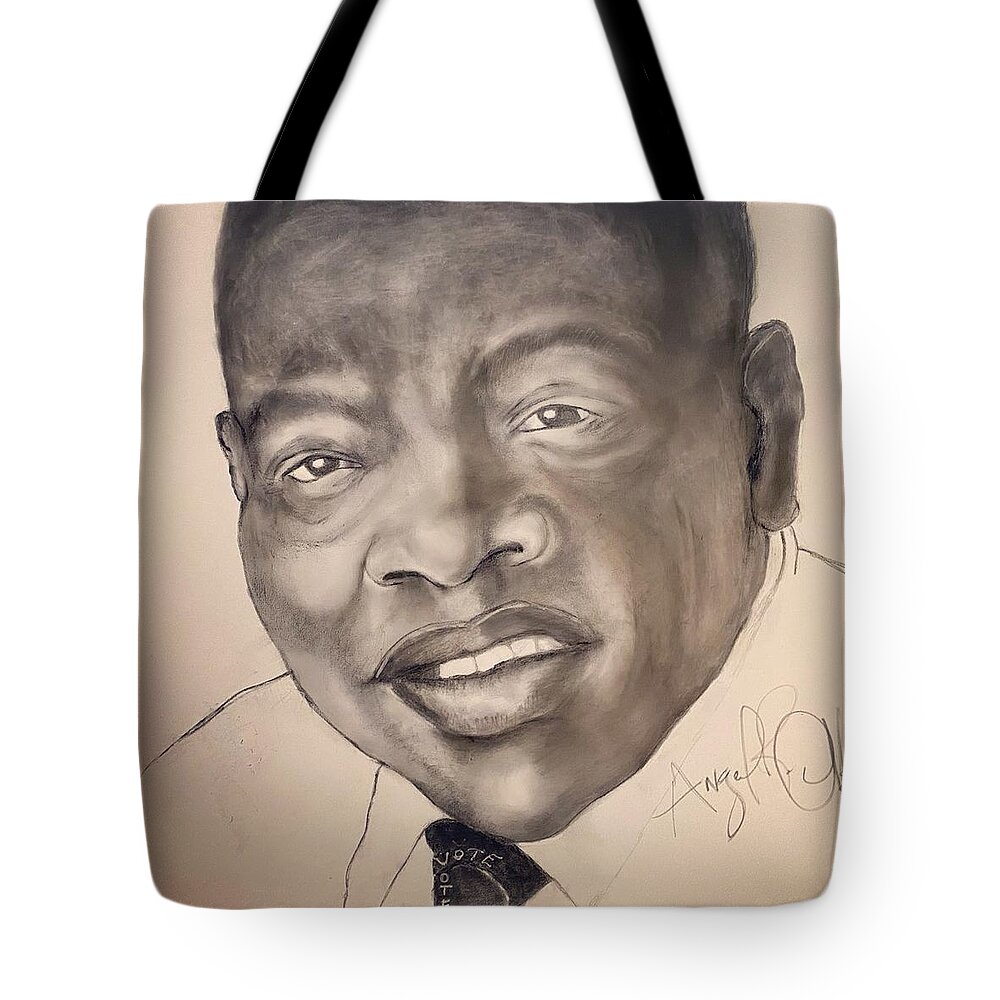  Tote Bag featuring the drawing Good Trouble by Angie ONeal