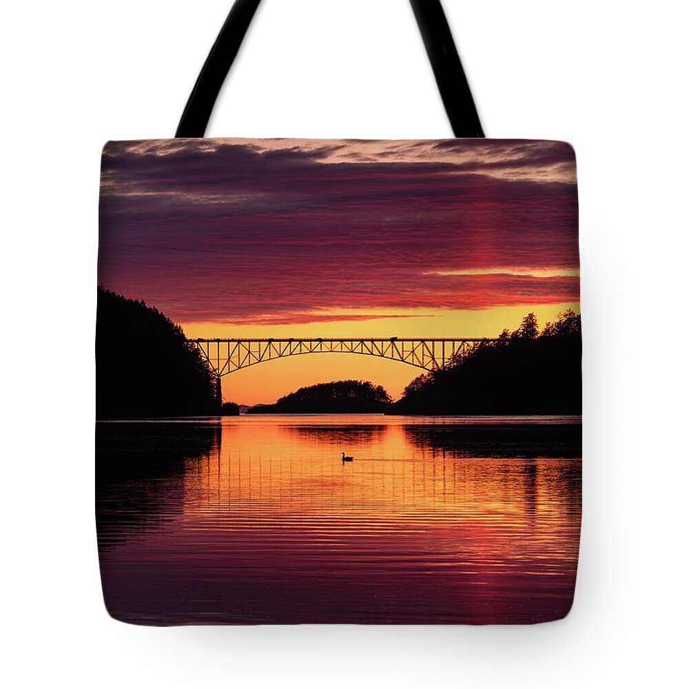 Bridge Tote Bag featuring the photograph Goose in the Pass by Gary Skiff