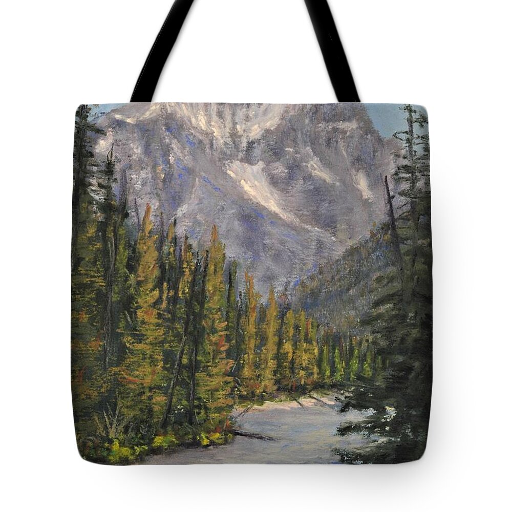 Mountains Tote Bag featuring the painting Gracious Beauty by Lee Tisch Bialczak
