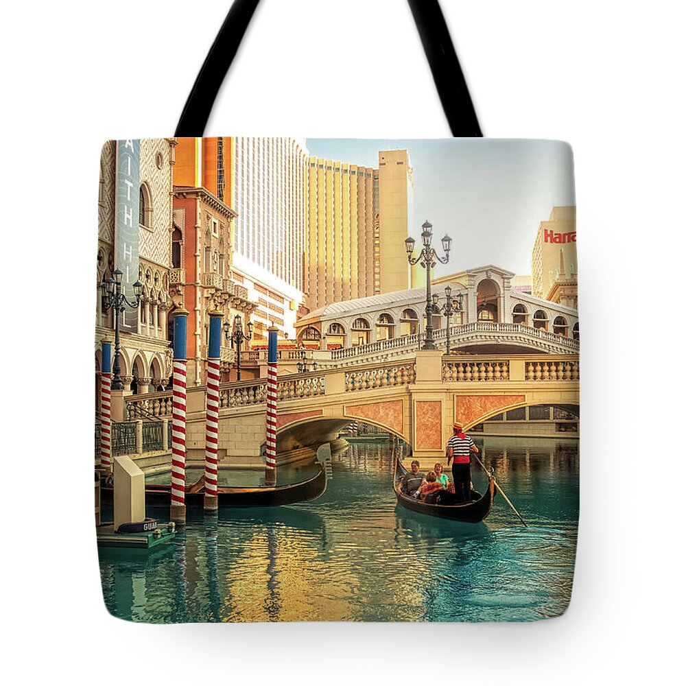 Venetian Tote Bag featuring the photograph Grand Canal at Venetian Las Vegas by Tatiana Travelways