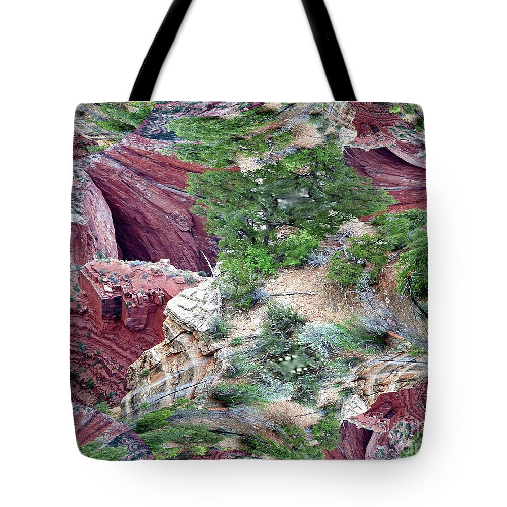 Grand Canyon Tote Bag featuring the digital art Grand Canyon Fractal by Charles Robinson