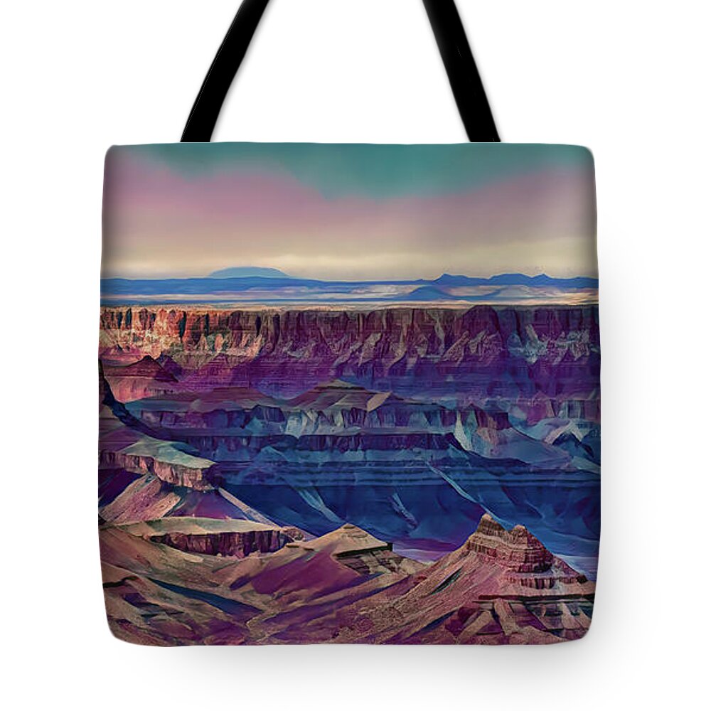 Grand Canyon Tote Bag featuring the digital art Grand Canyon Paintography by Chuck Kuhn