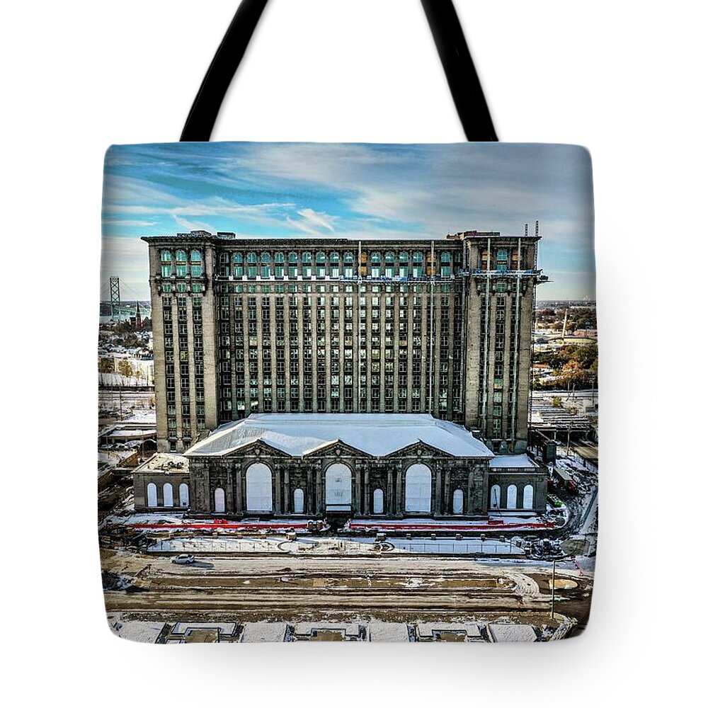 Detroit Tote Bag featuring the photograph Grand Central DJI_0462 by Michael Thomas