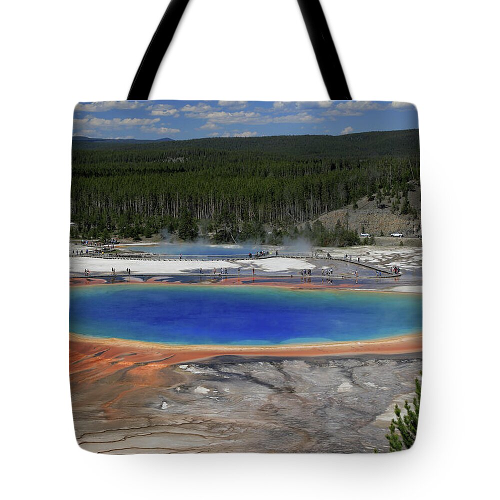 Grand Prismatic Spring Tote Bag featuring the photograph Grand Prismatic Spring - Yellowstone NP by Richard Krebs