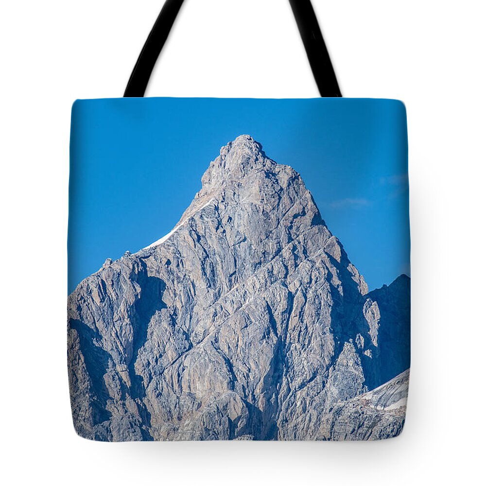Grand Teton Peak Tote Bag featuring the digital art Grand Teton Peak by Tammy Keyes