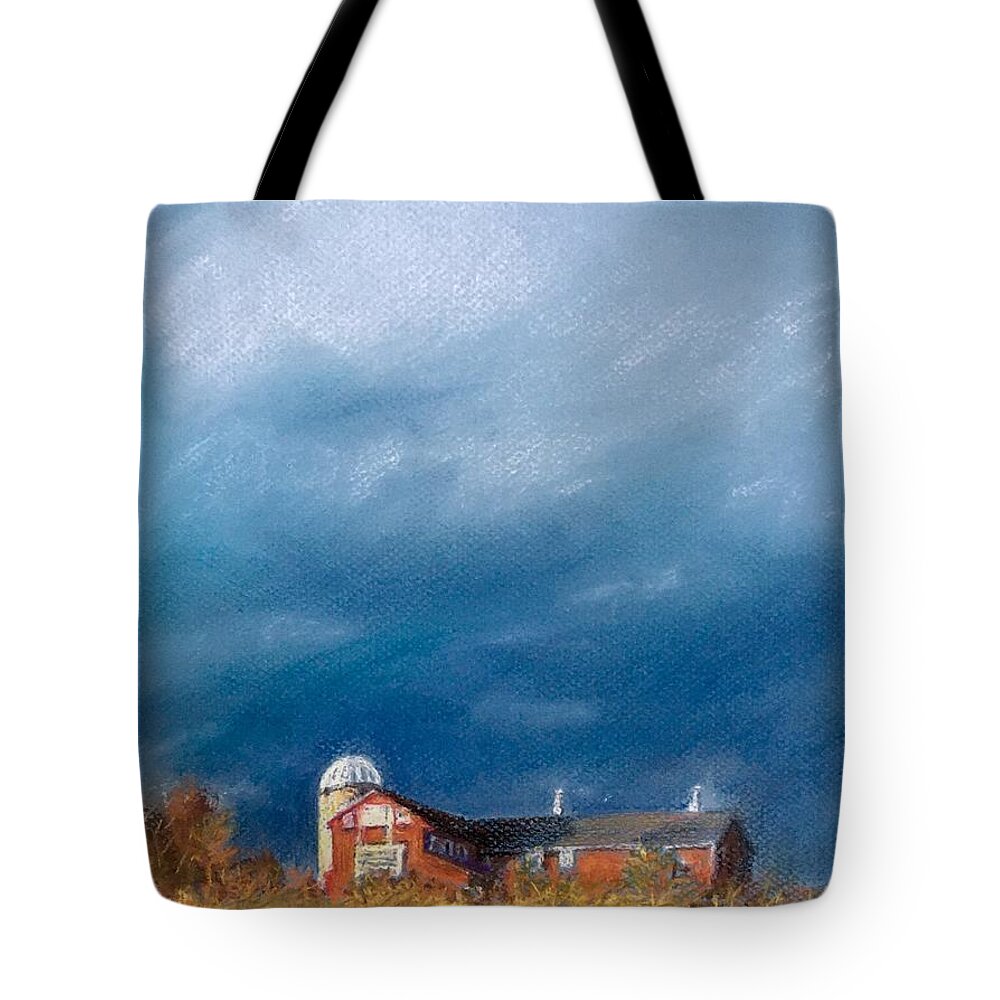 Storm Clouds Tote Bag featuring the painting Grand View Farm by Terre Lefferts