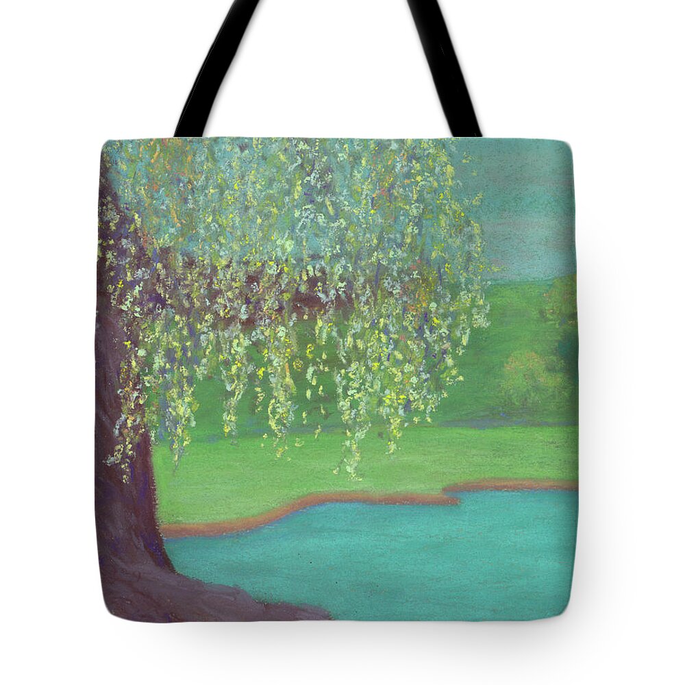 Willow Tree Tote Bag featuring the pastel Grandmother Willow by Anne Katzeff
