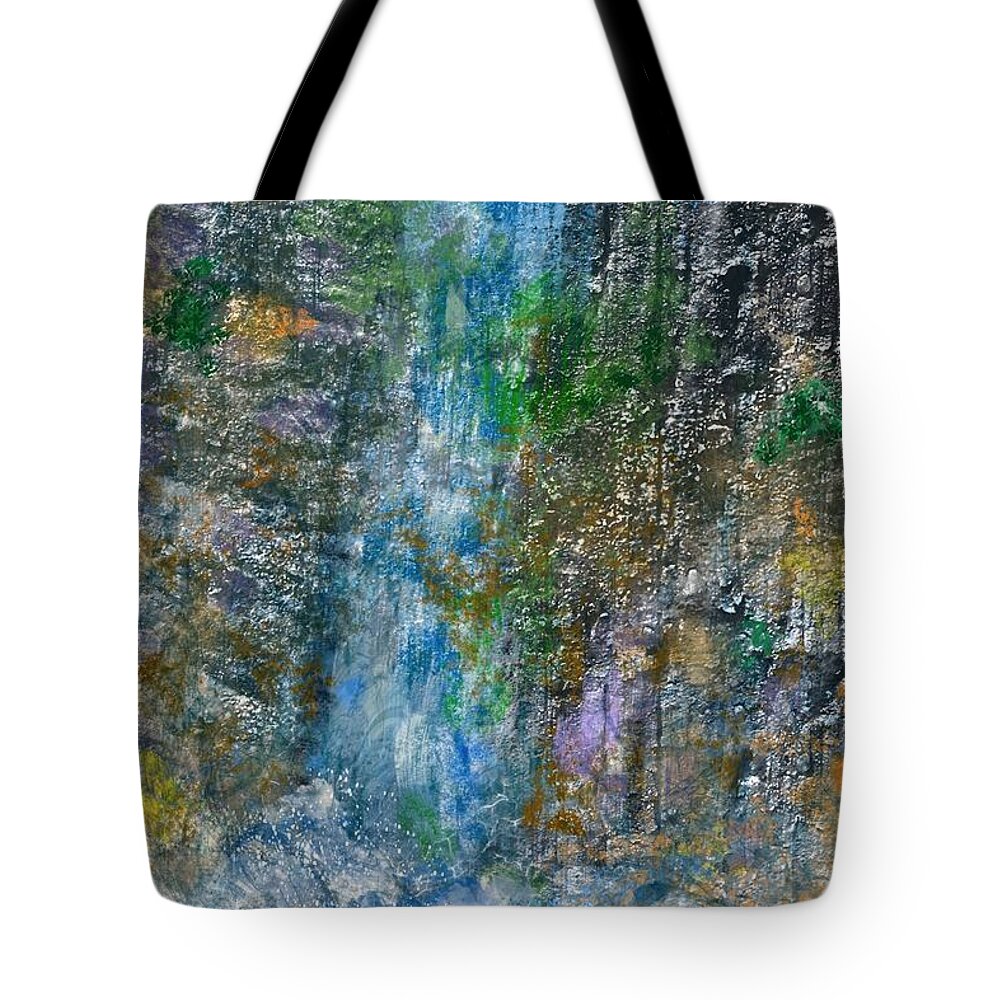 Granite Waterfall Tote Bag featuring the digital art Granite Falls by Sherry Killam