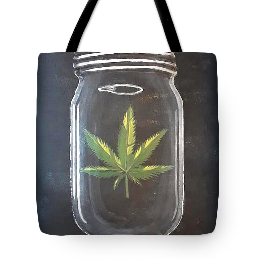 Pot Tote Bag featuring the painting Granny's Preserves by April Reilly
