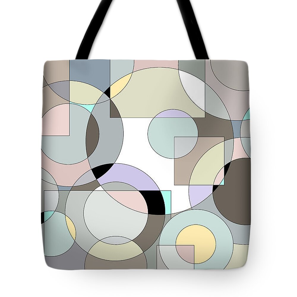 Graphic Grayed Pastels Tote Bag featuring the digital art Graphic Grayed Pastels by Val Arie