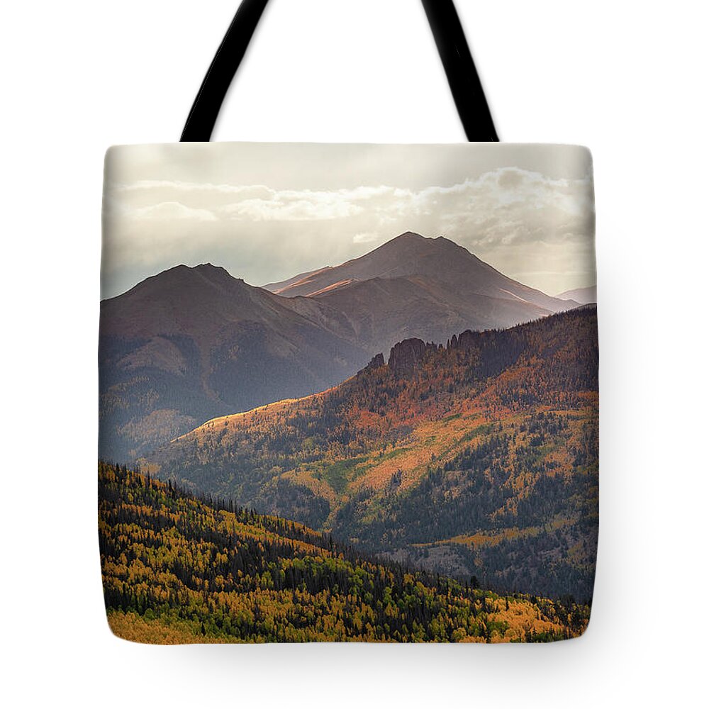 Colorado Tote Bag featuring the photograph Grassy Mountain and Red - San Juan Mountains by Aaron Spong