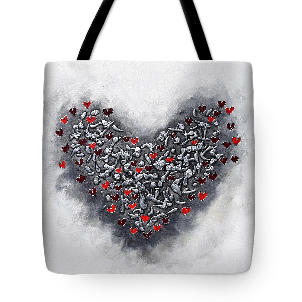 Heart Tote Bag featuring the painting Grateful by Amanda Dagg