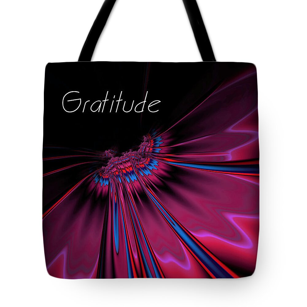 Fractal Tote Bag featuring the digital art Gratitude #15 by Mary Ann Benoit