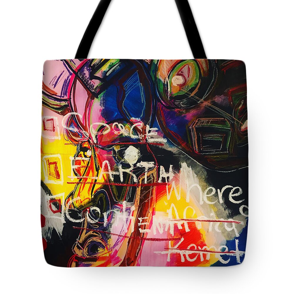 #abstractexpressionism #acrylicpainting #pastelpainting #juliusdewitthannah Tote Bag featuring the mixed media Gratitude by Julius Hannah